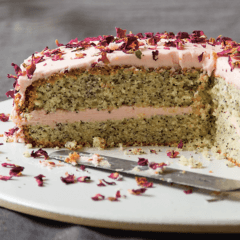 Whip up a decadent rose and poppy seed cake