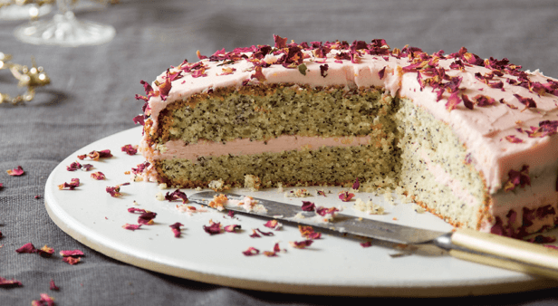 Whip up a decadent rose and poppy seed cake