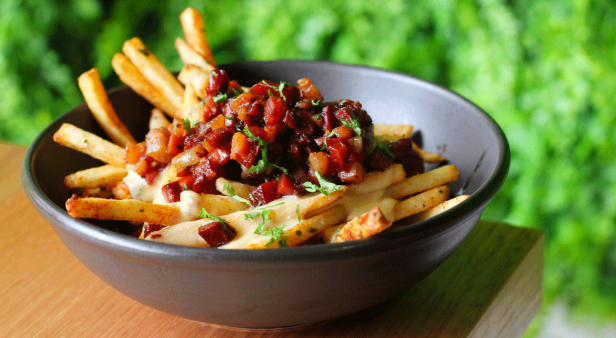 Cheese and bacon loaded fries