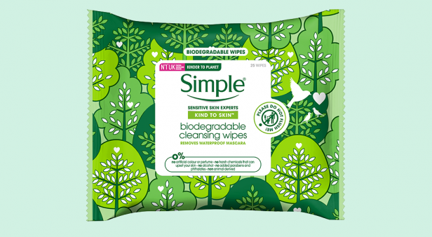 Keep your face and the planet clean with Simple biodegradable cleansing wipes