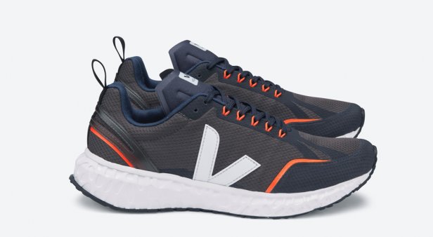 Sport a pair of post-petroleum sneakers from French footwear company VEJA