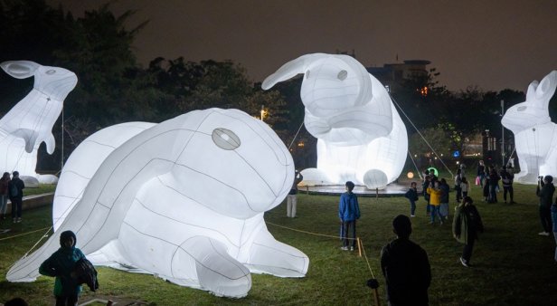 Hop to it – the giant, glowing bunnies of Intrude are burrowing their way into Brisbane