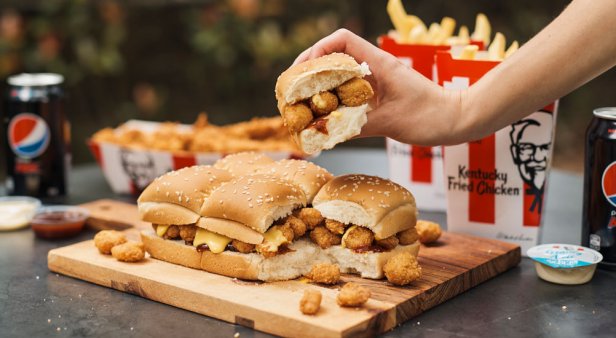 KFC has launched a slab of Popcorn Chicken-filled dinner rolls