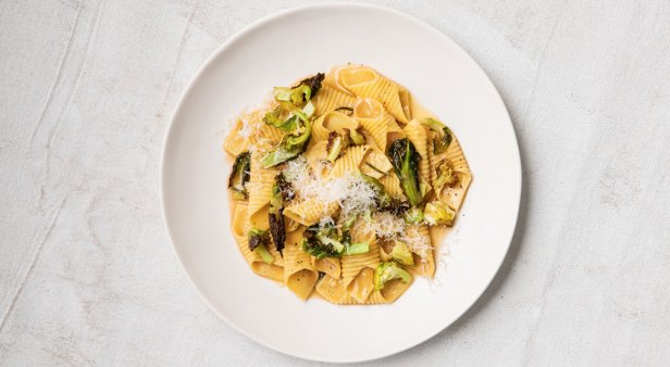 Invest in a little self-care this Saturday with a bowl of chicken gravy and crisp Brussels sprouts pasta