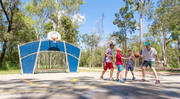Fitness fun at the basketball courts