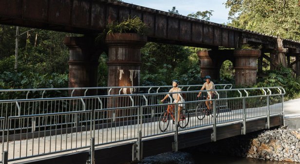 Pump the tyres and get rolling through the newly opened Northern Rivers Rail Trail